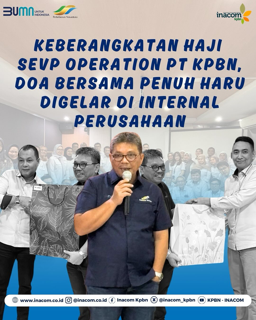 Here are a few options for translating `Keberangkatan Haji SEVP Operation PT KPBN, Doa Bersama Penuh Haru Digelar Di Internal Perusahaan,` with slight variations to emphasize different aspects:<br />
<br />
<br />
<br />
*   `The Hajj Departure of SEVP Operation PT KPBN; A Heartfelt Prayer Together Held Within the Company.`<br />
<br />
Option 2 (More descriptive and emphasizes the emotional aspect):<br />
<br />
*   `Ahead of the Hajj Departure of the SEVP Operation of PT KPBN, A Touching Prayer Service Was Held Internally.`<br />
<br />
Option 3 (Focus on the event):<br />
<br />
*   `A Heartwarming Prayer Gathering Was Held Internally at PT KPBN to Mark the Hajj Departure of Its SEVP Operation.`<br />
<br />
Key Considerations for Choosing the Best Translation:<br />
<br />
*   SEVP: This stands for Senior Executive Vice President. You might consider keeping it as `SEVP` if the target audience understands business abbreviations. Alternatively, you could spell it out: `Senior Executive Vice President of Operations.`<br />
*   Context:  Consider where this translation will be used. If it's for an internal memo, a more straightforward translation might be fine. If it's for a press release or external communication, a more descriptive version might be better.<br />
*   `Doa Bersama Penuh Haru`:  This phrase captures a feeling of deep emotion. `Heartfelt,` `touching,` or `heartwarming` are all good options.<br />
<br />
Recommendation:<br />
<br />
Based on these considerations, Option 2 strikes a good balance between accuracy and readability for a general audience:<br />
<br />
*   `Ahead of the Hajj Departure of the SEVP Operation of PT KPBN, A Touching Prayer Service Was Held Internally.`<br />
<br />
However, if you prefer to spell out SEVP, then a slight adjustment might be:<br />
<br />
*   `Ahead of the Hajj Departure of the Senior Executive Vice President of Operations of PT KPBN, A Touching Prayer Service Was Held Internally.`<br />
