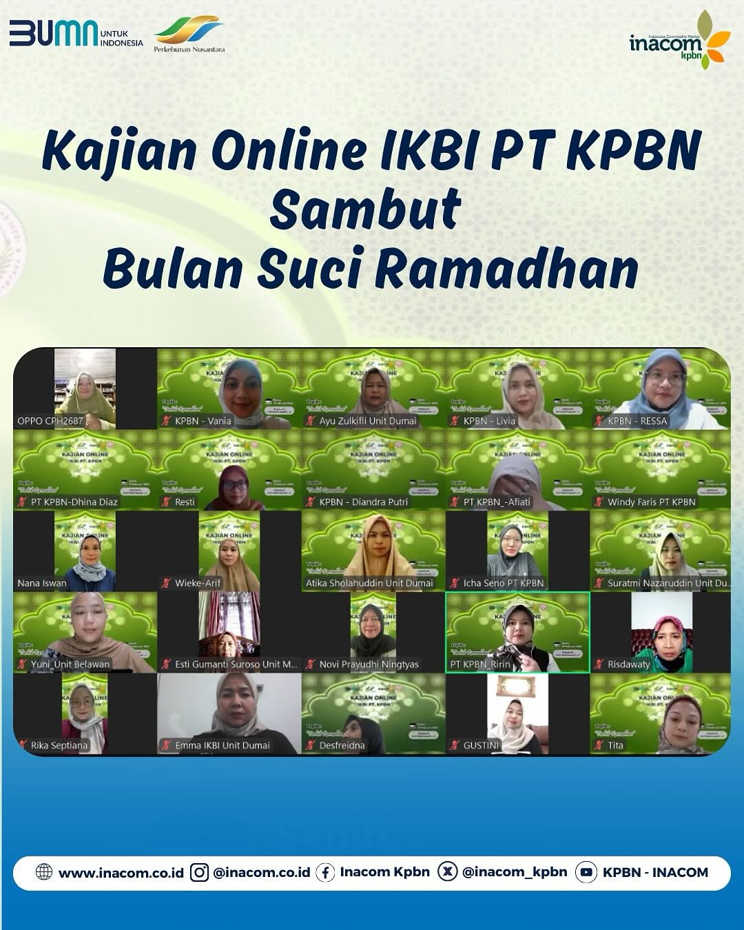 IKBI PT KPBN Online Study Welcomes the Holy Month of Ramadan