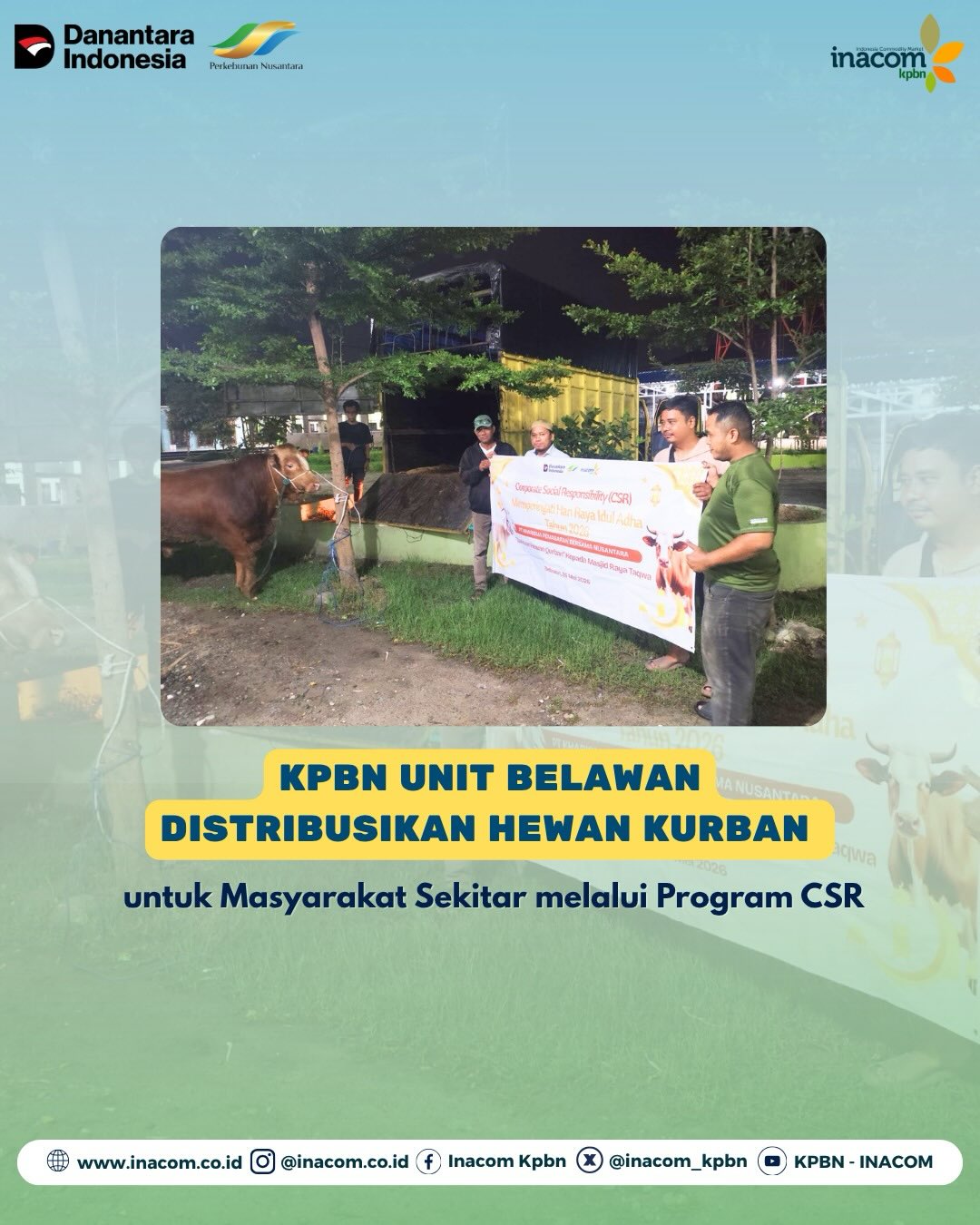 KPBN Unit Belawan Distribusikan Hewan Kurban untuk Masyarakat Sekitar melalui Program CSR