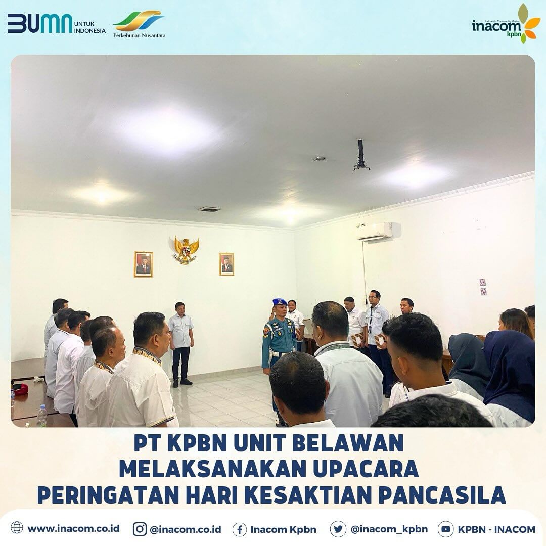 PT KPBN Belawan Unit Holds Pancasila Sanctity Day Commemoration Ceremony